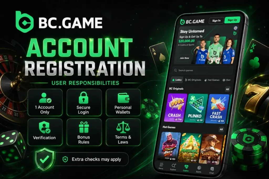 BC Game Account Registration and User Responsibilities